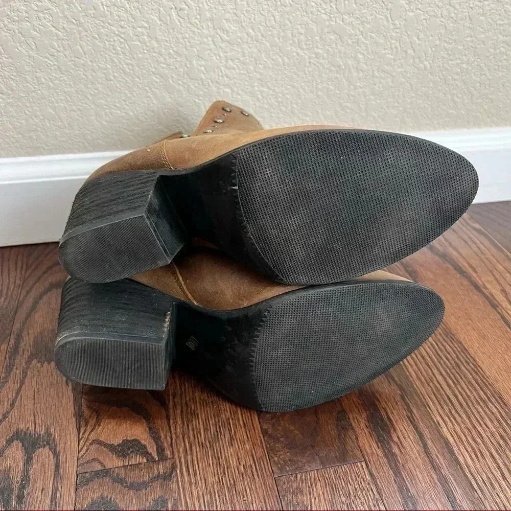 Musse & Cloud Aster Ankle Boots Booties Brown Leather Women’s size 10 Studs $105